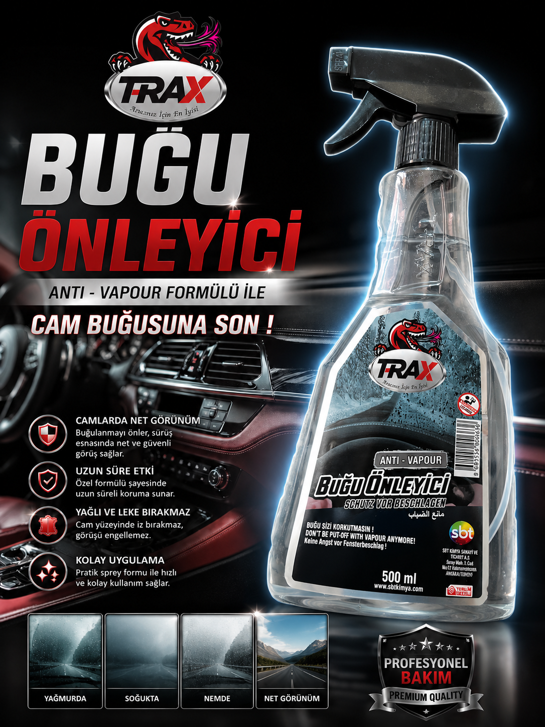 T-RaX  Buğu Önleyici 500ML