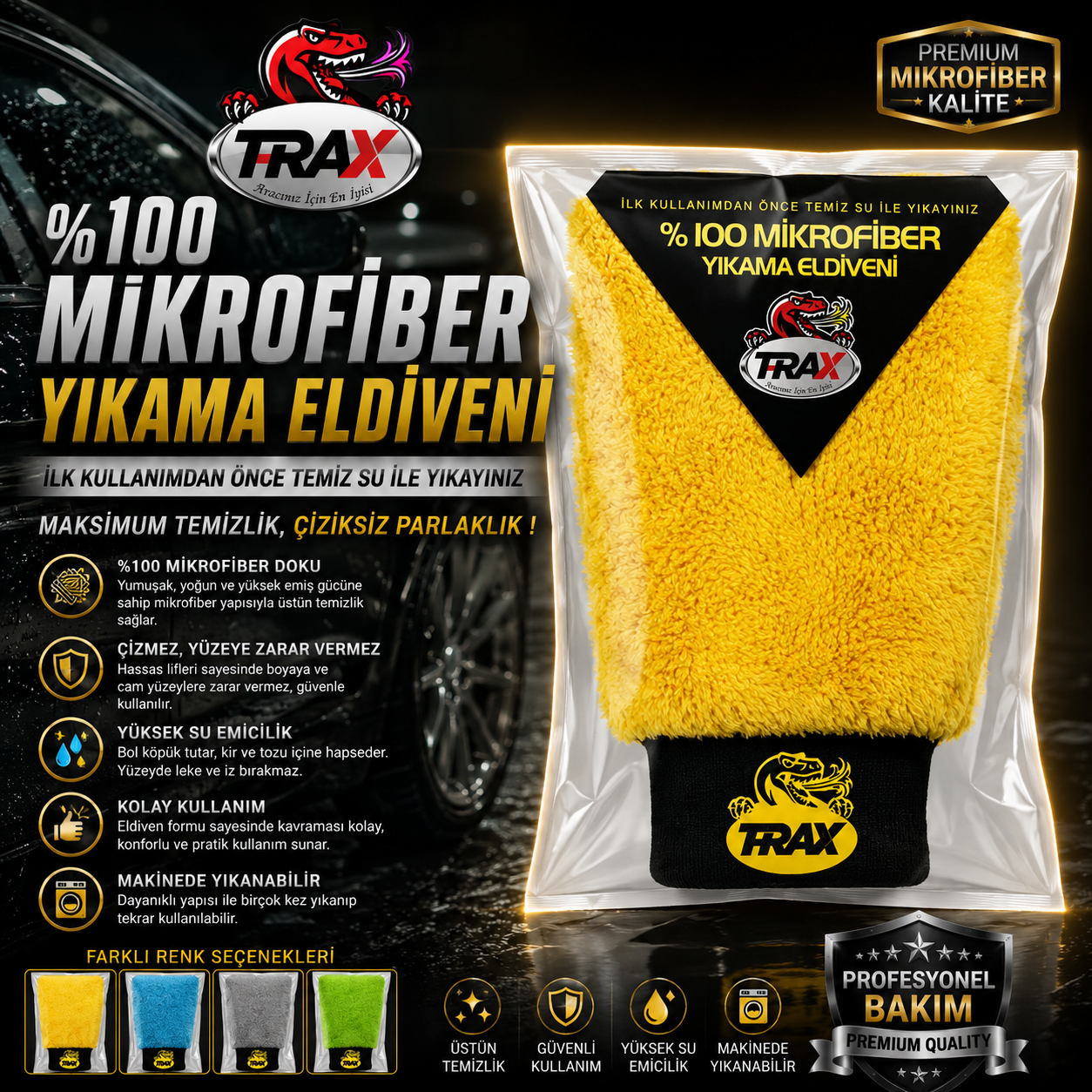 T-RaX Mikrofiber Yıkama ve Pasta Eldiveni