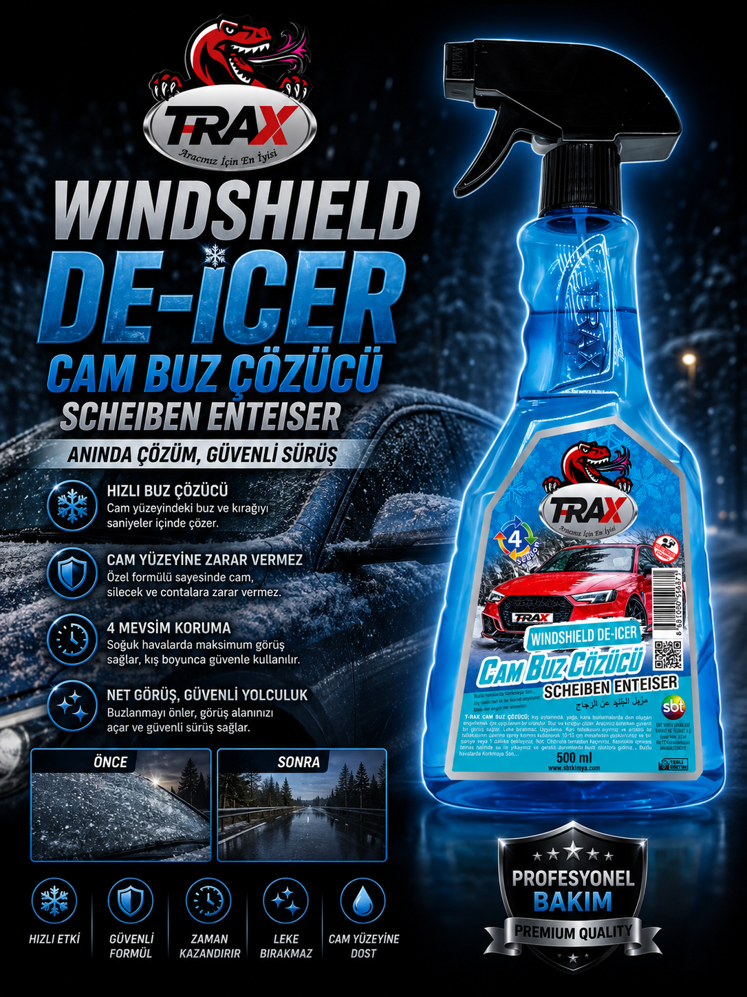 T-RaX Cam Buz Çözücü 500ML