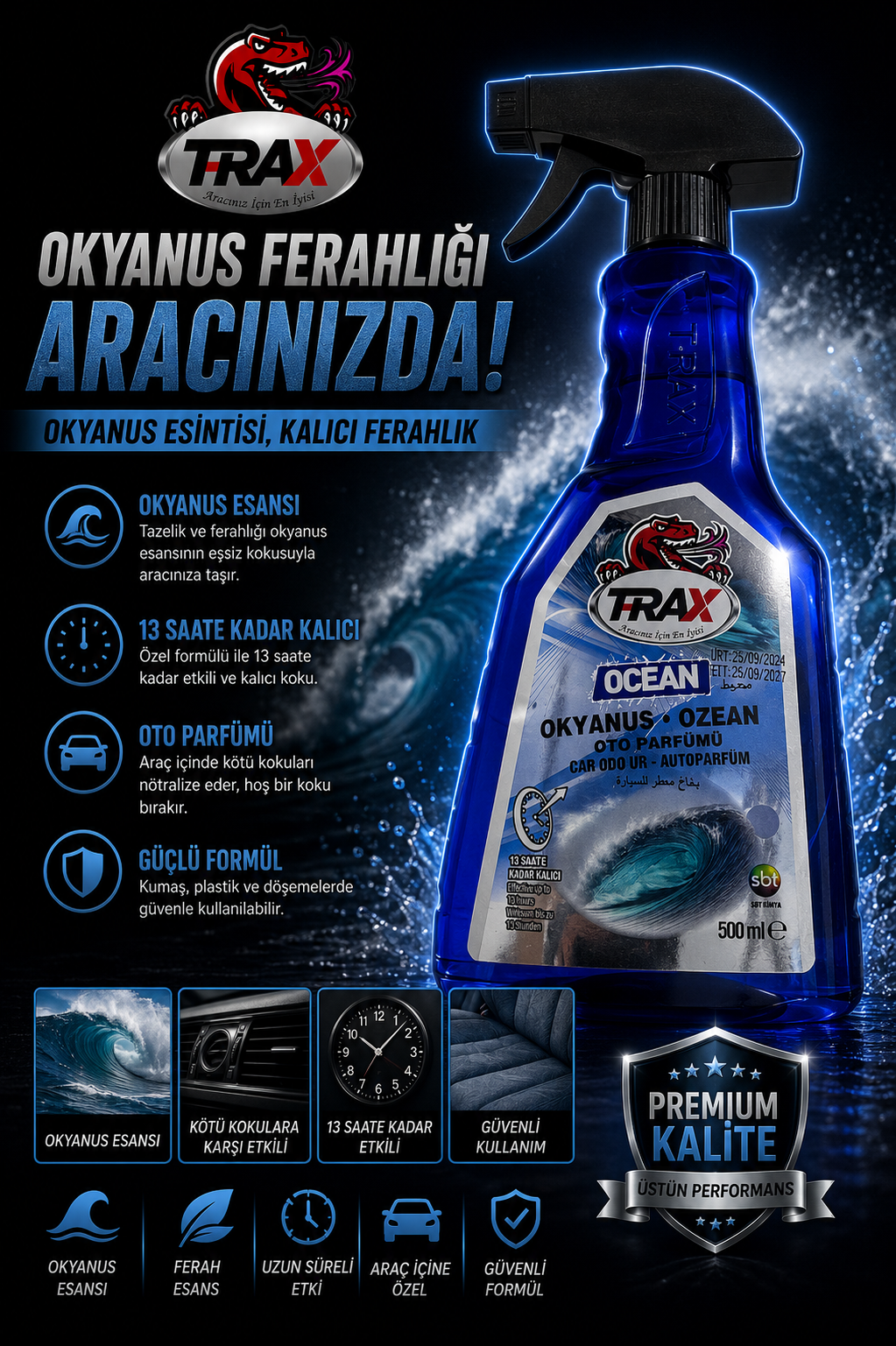 T-RaX Sprey oto Koku 500ML Okyanus