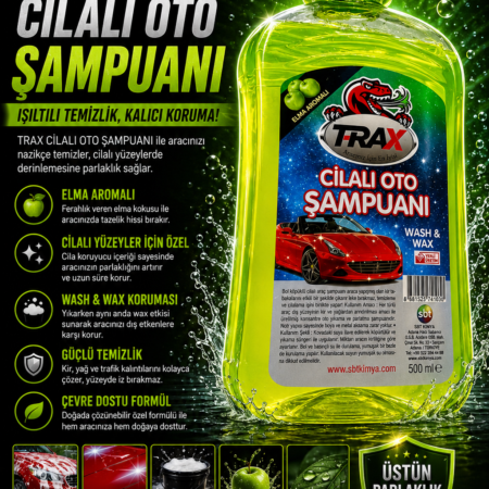 T-RaX Oto Cilalı Şampuan Elma Kokulu 500ML