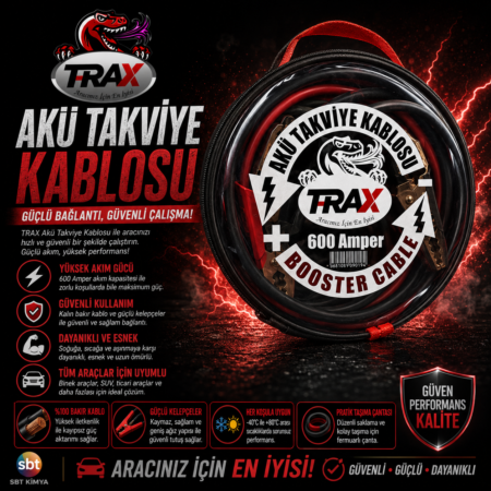T-RaX Akü Takviye Kablosu 600 Amper