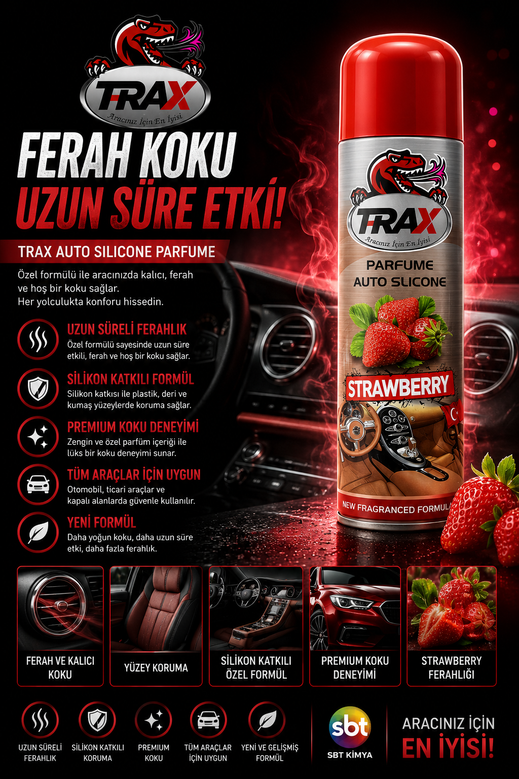 T-RaX Parfume Auto Silicone - Strawberry