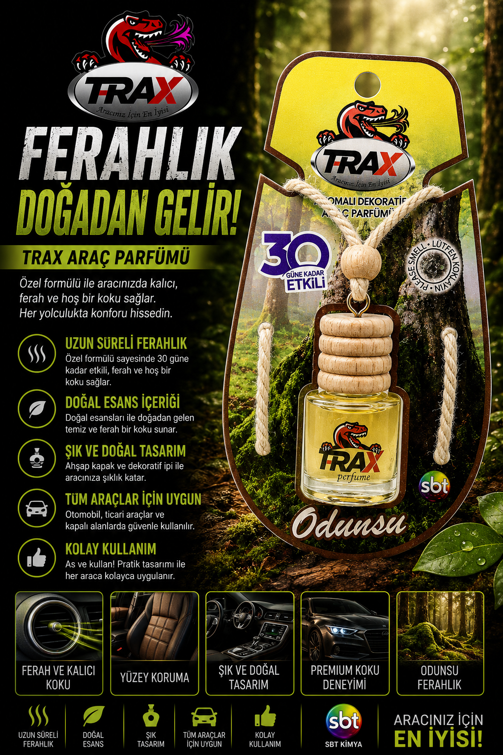 T-RaX Ayna Asmalı 8 ML -  Odunsu