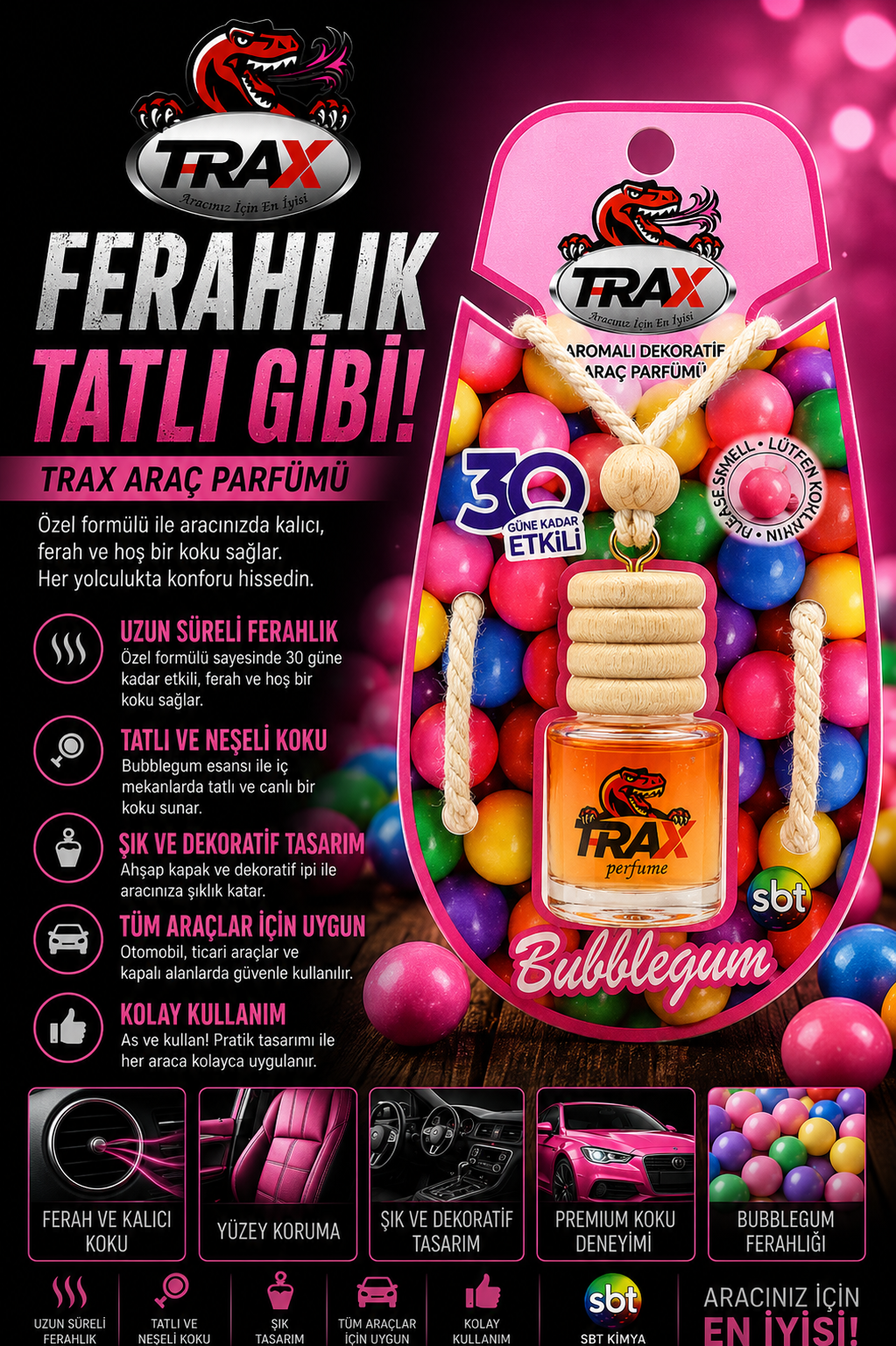 T-RaX Ayna Asmalı 8 ML - Bubblegum