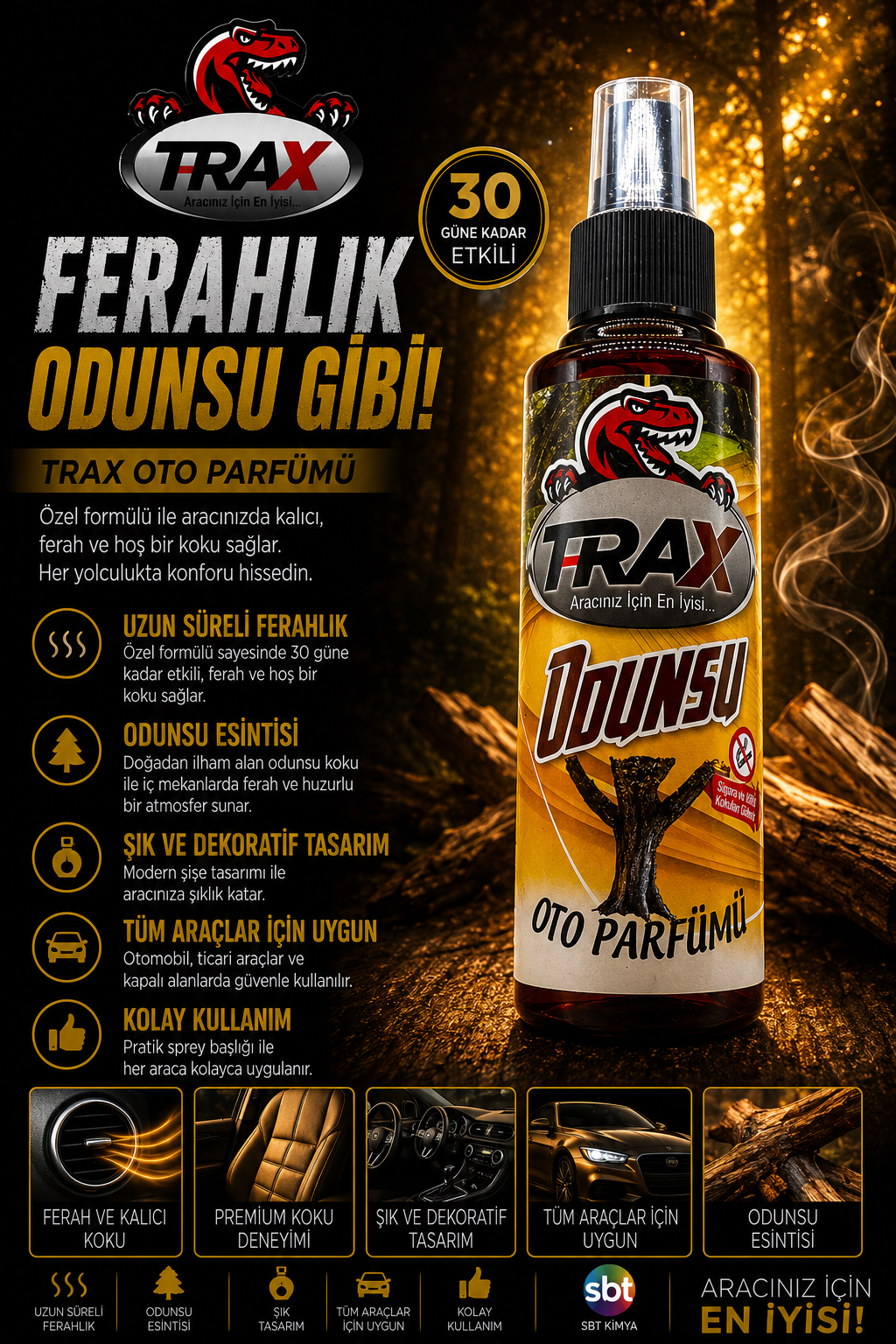 T-RaX Sprey Oto Koku 170ML - Odunsu
