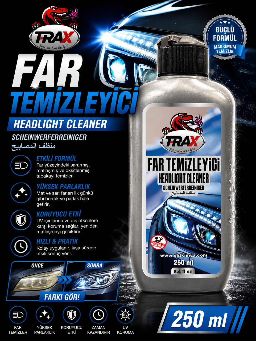 T-RaX Far Temizleyici 250ML