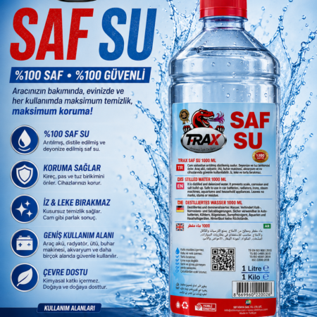 T-RaX Saf Su Ve Ütü Suyu 1 Litre