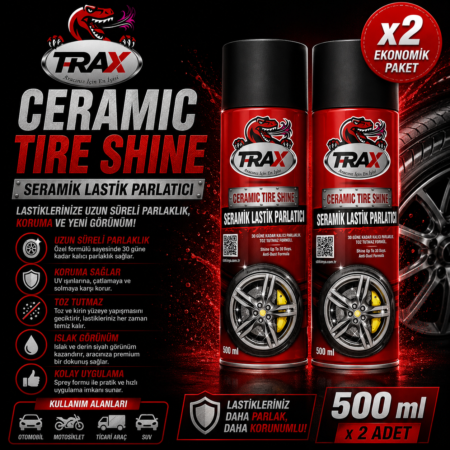 T-RAX  SERAMİK LASTİK PARLATICI 500 ML  – 2’li Set