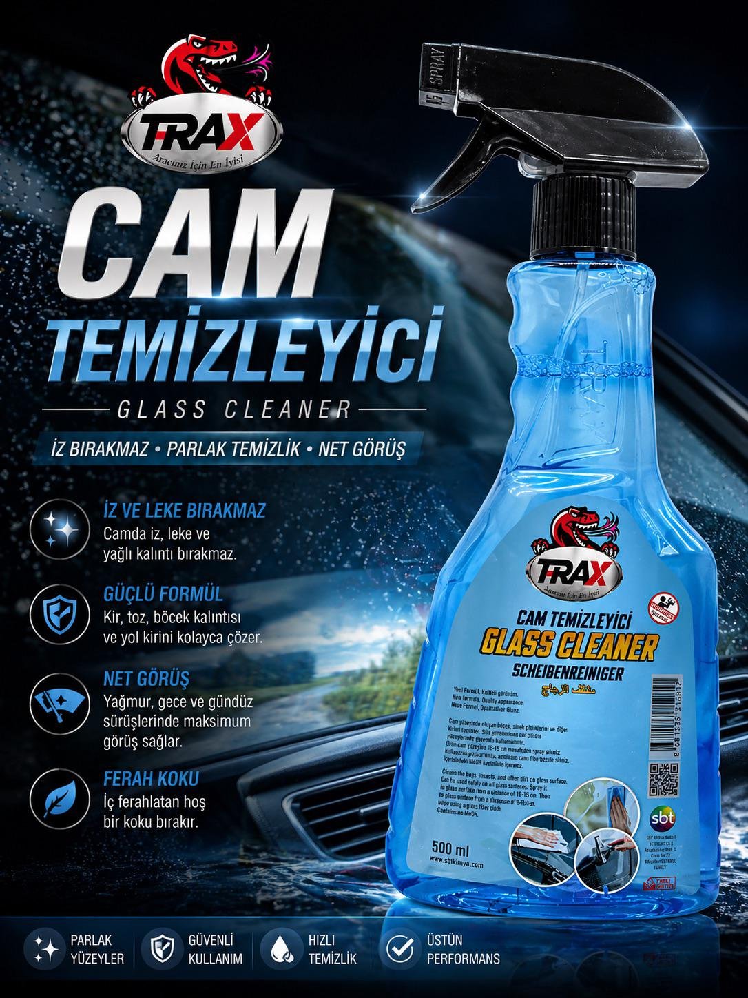 T-RaX Cam Temizleyici 500ML