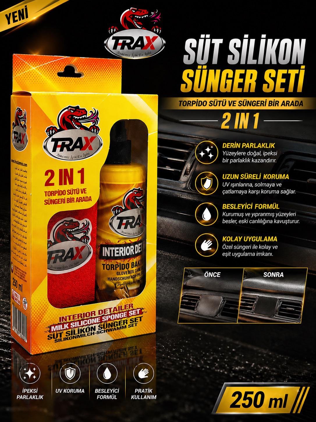 T-RaX Süt Silikon Sünger Set 250ML