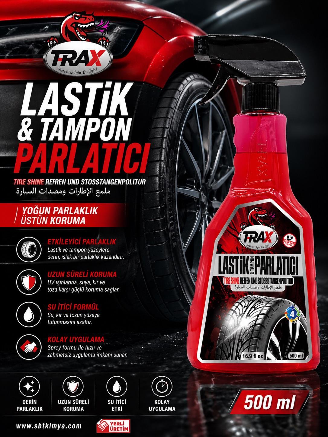 T-RaX Lastik ve Tampon Parlatıcı 500ML