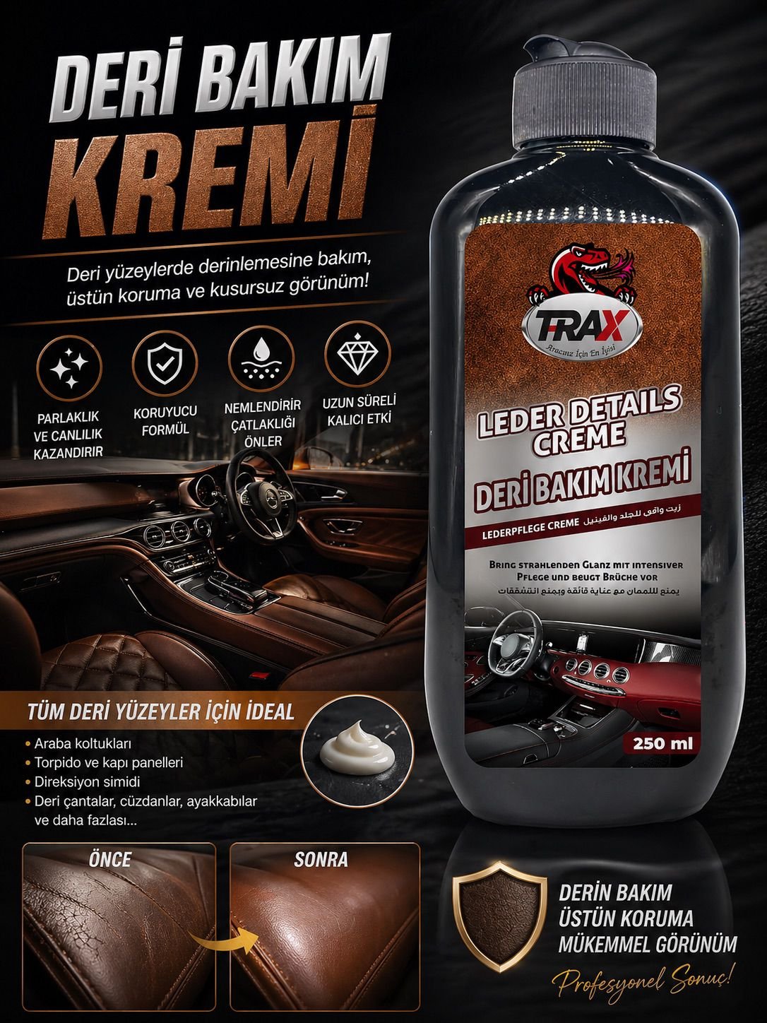 T-RaX Deri Bakım Kremi 250ML
