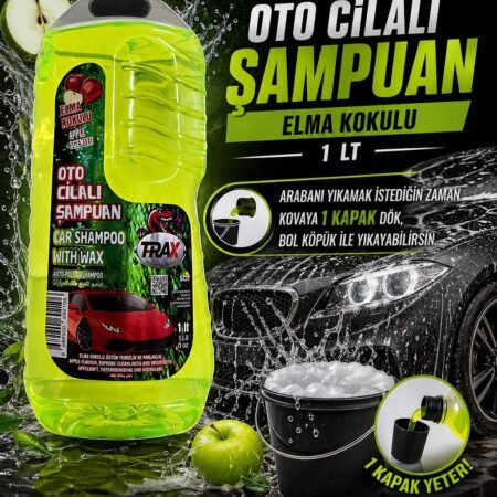 T-RaX Oto Cilalı Şampuan ELMA Kokulu 1LT