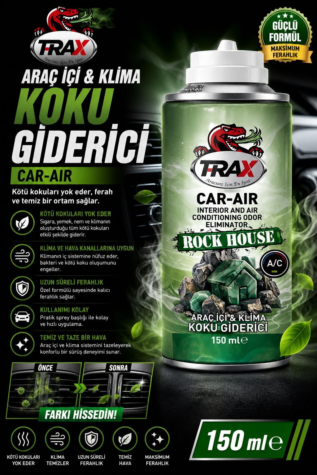 T-RaX Klima Bombası Rock House 150ML