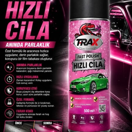 T-RAX Oto Hızlı Cila 500 ML Araç Boya Koruma ve Parlatıcı